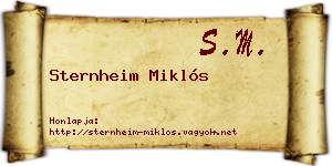 Sternheim Miklós névjegykártya
