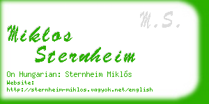 miklos sternheim business card